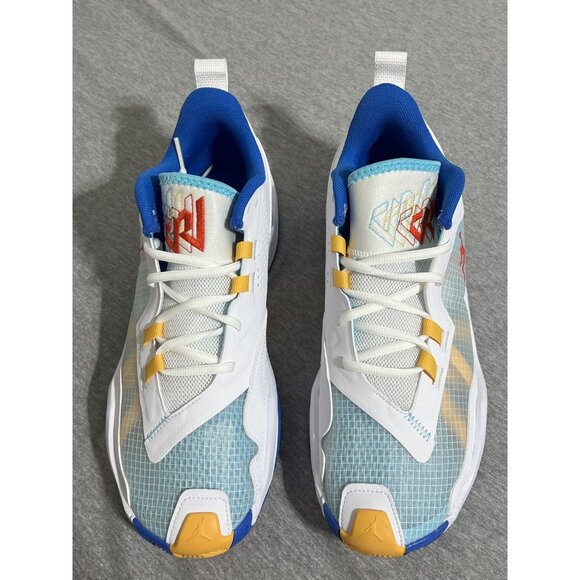 Jordan One Take 4‎ Shoes Mens Size 11 White Blue Yellow Basketball DO7193-164 main image 9